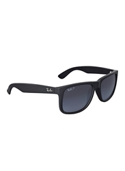 Ray-Ban Polarized Full Rim Square Black Sunglasses for Men, Grey Gradient Lens, RB4165-622/T3, 55/16/145