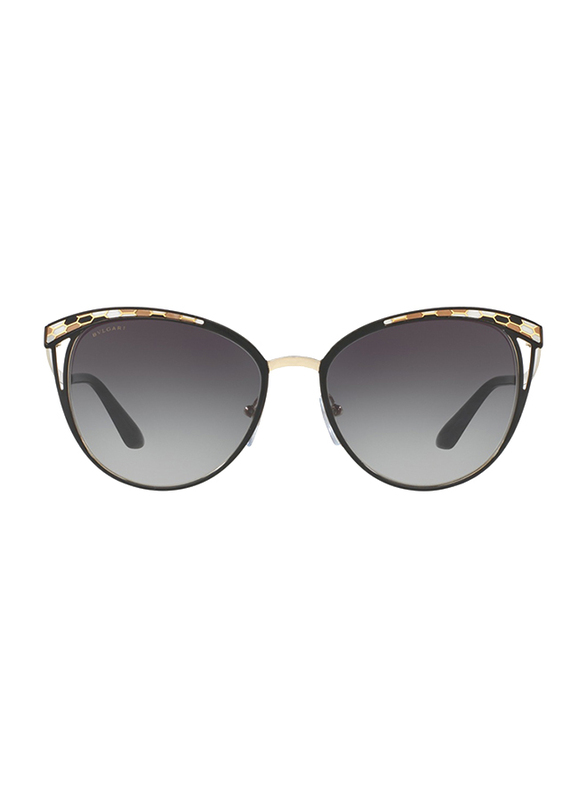 Bvlgari Full Rim Cat Eye Gold/Black Sunglasses for Women, Grey Gradient Lens, BV6083-20188G, 56/17/140