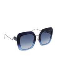 Fendi Full Rim Square Blue Sunglasses for Women, Blue Gradient Lens, FN-0317/S-ZX95308, 53/23/140
