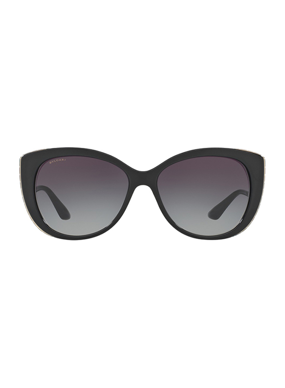 Bvlgari Full Rim Cat Eye Black Sunglasses for Women, Black/Gold Lens, BV8178-901/8G, 57/15/135