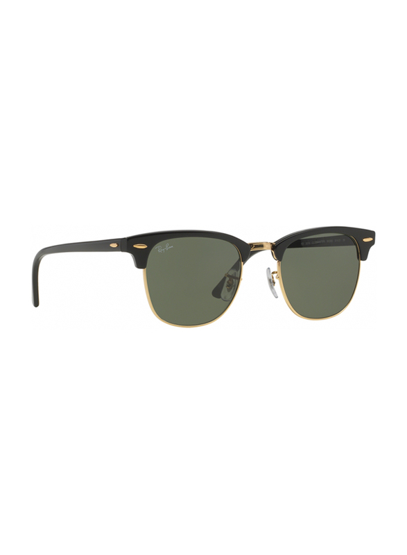 Ray-Ban Full Rim Clubmaster Black Sunglasses Unisex, Black Lens, RB3016-W0365, 49/21/140