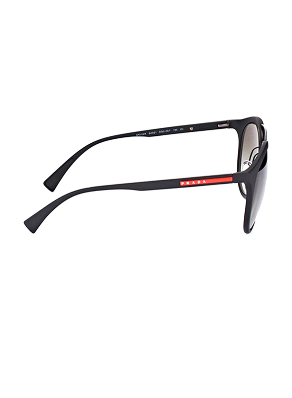 Prada Linea Rossa Full Rim Round Black Sunglasses Unisex, Grey Lens, PS-04RS-DG00A7, 54/21/135