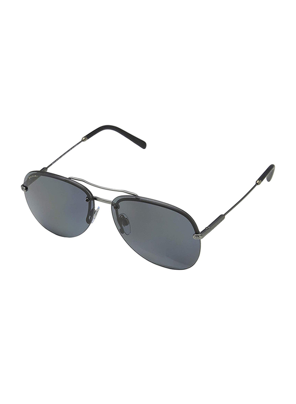 Bvlgari Polarized Full Rim Aviator Black Sunglasses for Men, Black Lens, BV5044-195/81, 60/14/145