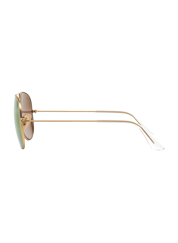 Ray-Ban Full Rim Aviator Gold Sunglasses Unisex, Gold Mirrored Lens, RB3025-112/93, 58/14/135