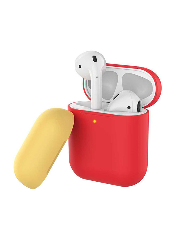 AhaStyle Two Toned Silicone Case for Apple AirPods, Red/Yellow