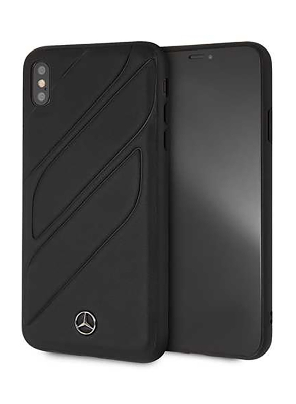 Mercedes-Benz Apple iPhone XS Max New Organic I Genuine Leather Hard Case, Black