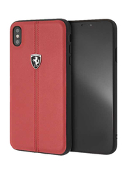 Ferrari Apple iPhone XS Max Heritage Genuine Leather Hard Back Case, Red