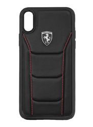 Ferrari Apple iPhone XR Heritage 488 Genuine Leather Hard Back Case, Black