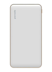 Porodo 10000mAh Super Slim Fashion Series PD Power Bank with USB Type-C Input, White