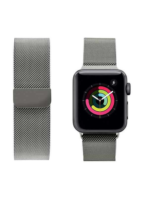 Porodo iGuard Mesh Band for Apple Watch 44mm/42mm, Silver
