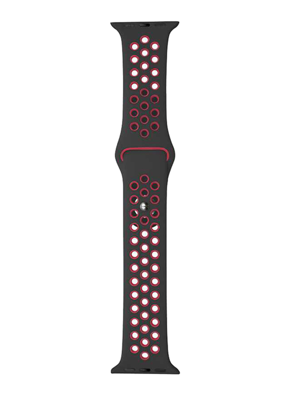 Porodo Apple Watch 44mm/42mm Nike Replacement Watch Band, Black/Red
