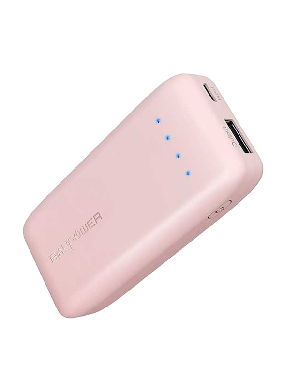 RAVPower 6700mAh Power Bank with iSmart 2.0 Technology, Pink