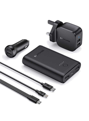 Rav Power 10050mAh 6-in-1 Prime Power Bank Combo, Black
