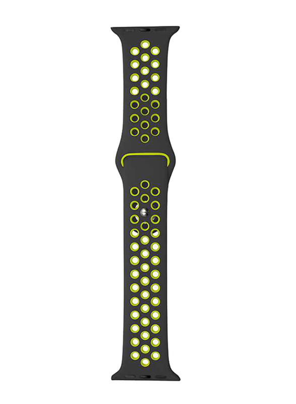 Porodo Apple Watch 44mm/42mm Nike Replacement Watch Band, Black/Yellow