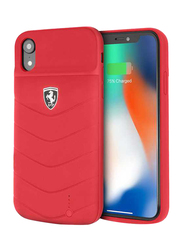 Ferrari Apple iPhone XR 4000mAh Off Track Full Cover Power Rubber Back Case, Red