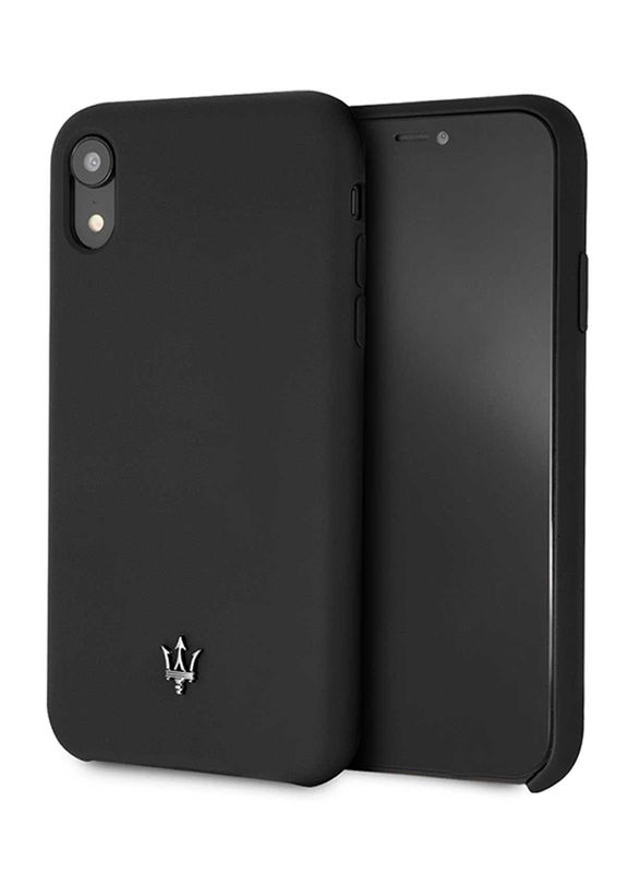 Maserati Apple iPhone XR Silicone Mobile Phone Hard Back Case Cover, Black