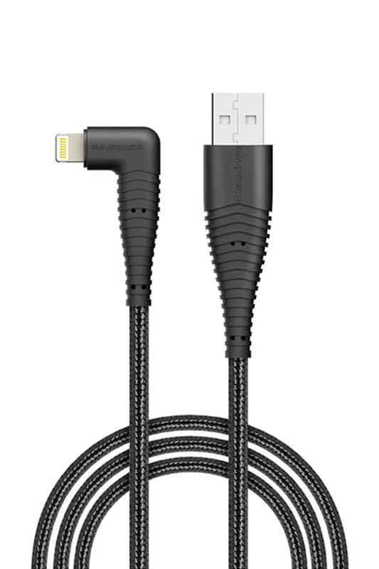 Rav Power 3-Feet Nylon Braided Lightning Cable, Easy Charging USB A Male to Lightning, Exceptional Tensile Strength for Smartphones/Tablets, Black