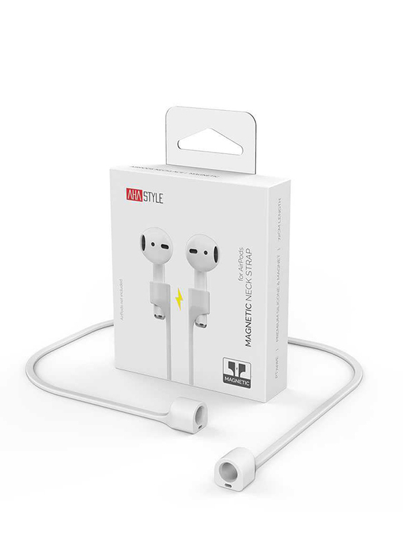 AhaStyle Magnetic Strap for Apple AirPods, White