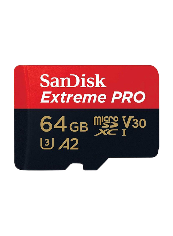

SanDisk 64GB Extreme Pro Micro SD Memory Card with 170 MB/s, Black/Red