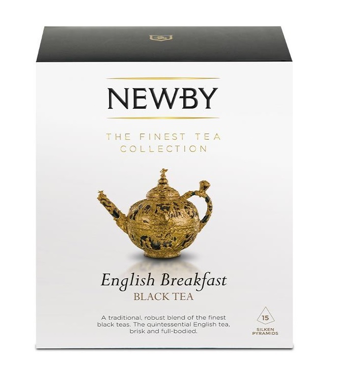 Newby English Breakfast Black Tea, 15 Silken Pyramids, 37.5g