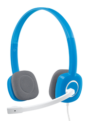Logitech H150 Stereo 3.5 mm Jack On-Ear Noise Cancelling Headset with Mic, Blue