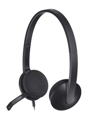 Logitech H340 USB Cable On-Ear Noise Cancelling Stereo Headset with Mic, Black