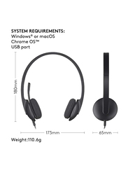Logitech H340 USB Cable On-Ear Noise Cancelling Stereo Headset with Mic, Black