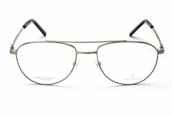 Philippe Charriol Full-Rim Round Silver Eyeglass Frame for Men, Clear Lens, PC75040 C05, 57/19/140