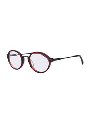Lozza Full-Rim Round Red Eyeglass Frame for Men, Clear Lens, VL4099 01EW, 48/23/140