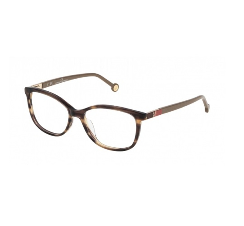Carolina Herrera Full-Rim Square Tortoise Eyeglass Frames for Women, Clear Lens, VHE674 06HN, 53/16/140
