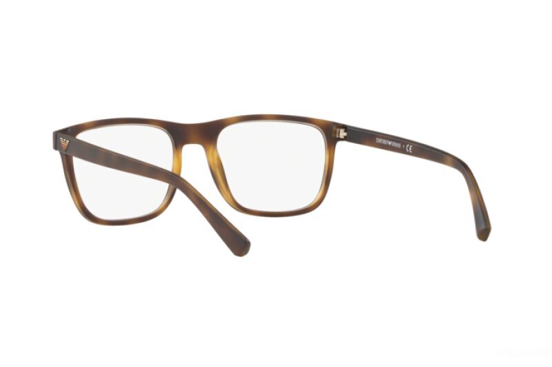 Emporio Armani Full-Rim Square Havana Eyeglass Frame for Women, Clear Lens, EA3140 5089, 55/19/145