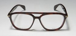 Rag and Bone Full-Rim Aviator Dark Havana Brown Eyeglasses Frames for Men, Clear Lens, RNB 7012 0086 00, 54/15/145