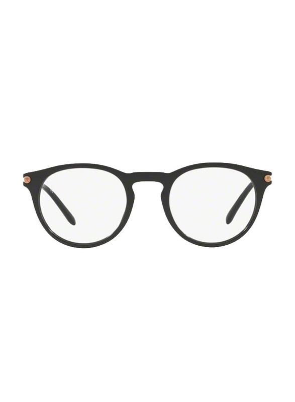 Bvlgari Full-Rim Oval Black Eyeglasses for Men, Clear Lens, BV3035 501 50, 50/21/140