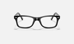 Ray-Ban Full-Rim Square Gloss Black Eyeglass Frames for Unisex, Clear Lens, RX5228F-2000, 53/17/140