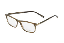 Chopard Polarized Full-Rim Rectangle Shiny Striped Brown Eyewear Frames for Men, VCH249 06YH, 55/17/140