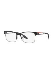 Prada Half-Rim Rectangular Black Eyewear Frame for Men, PS 55IV 6BJ1O1, 55/18/145