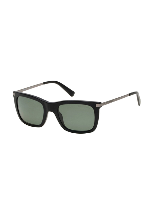 

Kenneth Cole Polarized Full Rim Square Matte Black Sunglasses for Men, Green Lens, KC7203 02R, 52/21/140