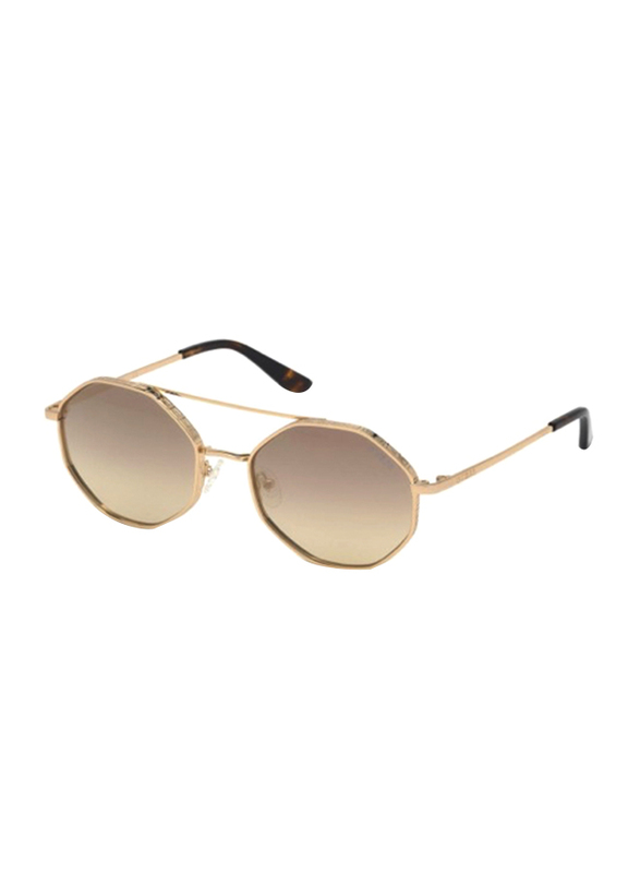 

Guess Full Rim Round Gold Sunglasses for Women, Grey Lens, GU7636 32C, 55/19/140