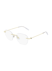 Mont Blanc Rimless Rectangle Gold Eyeglass Frame for Men, Clear Lens, MB0101O 003, 51/19/145