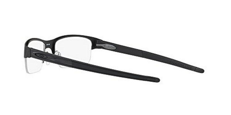Oakley Crosslink 0.5 Half-Rim Rectangle Powder Coal Black Eyeglass Frame for Men, Clear Lens, 0OX3226-04, 55/19/136