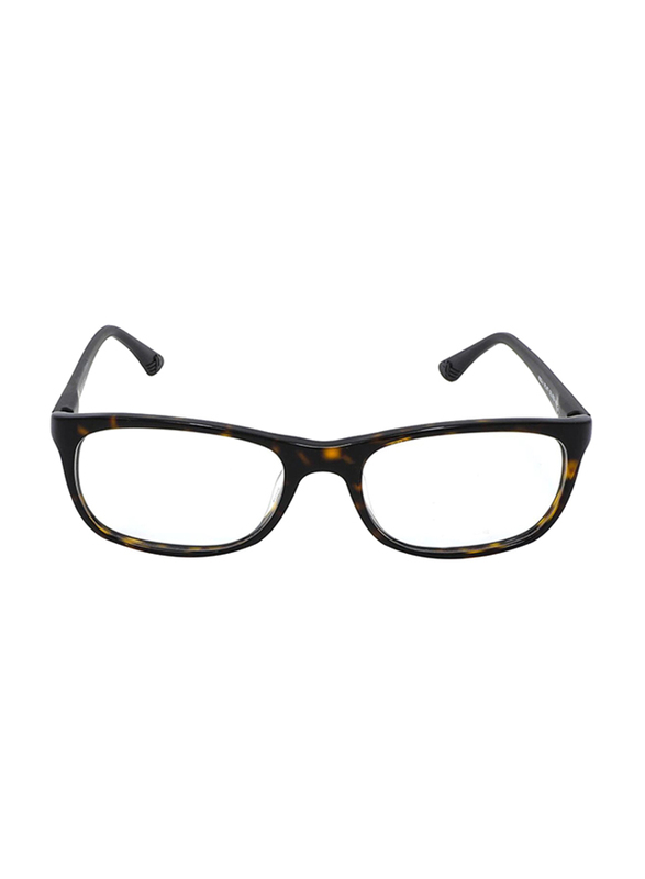 

Police Rock 4 Full-Rim Rectangle Shiny Dark Havana Eyeglass Frame Unisex, Clear Lens, VPL477 0722, 52/18/145