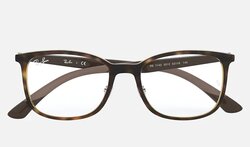 Ray-Ban Full-Rim Square Havana Brown Eyeglass Frames for Unisex, Clear Lens, RX7142-2012, 52/18/145