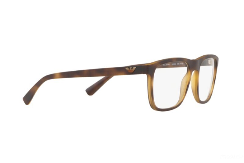 Emporio Armani Full-Rim Square Havana Eyeglass Frame for Women, Clear Lens, EA3140 5089, 55/19/145