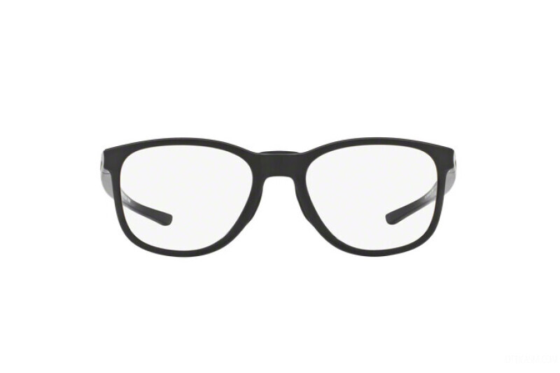 Oakley Cloverleaf MNP Full-Rim Square Polished Black Eyeglass Frame Unisex, Clear Lens, 0OX8102 810202, 52/18/135