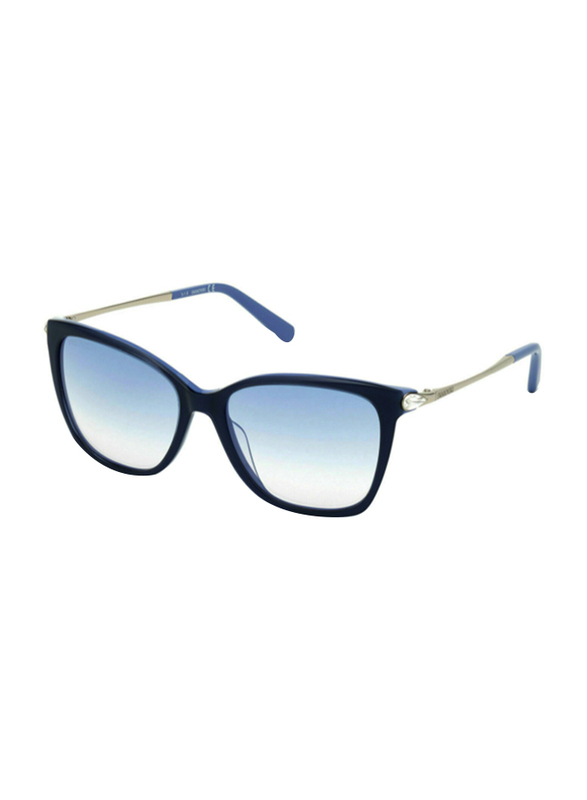 

Swarovski Full Rim Cat Eye Blue Sunglasses for Women, Blue Gradient Lens, SK0267 90W, 55/16/135