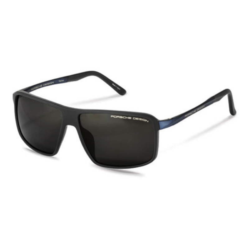 Porsche Design Polarized Full-Rim Square Dark Grey Sunglasses for Unisex, Sun Polarized Grey, P8650 D, 60/12/135