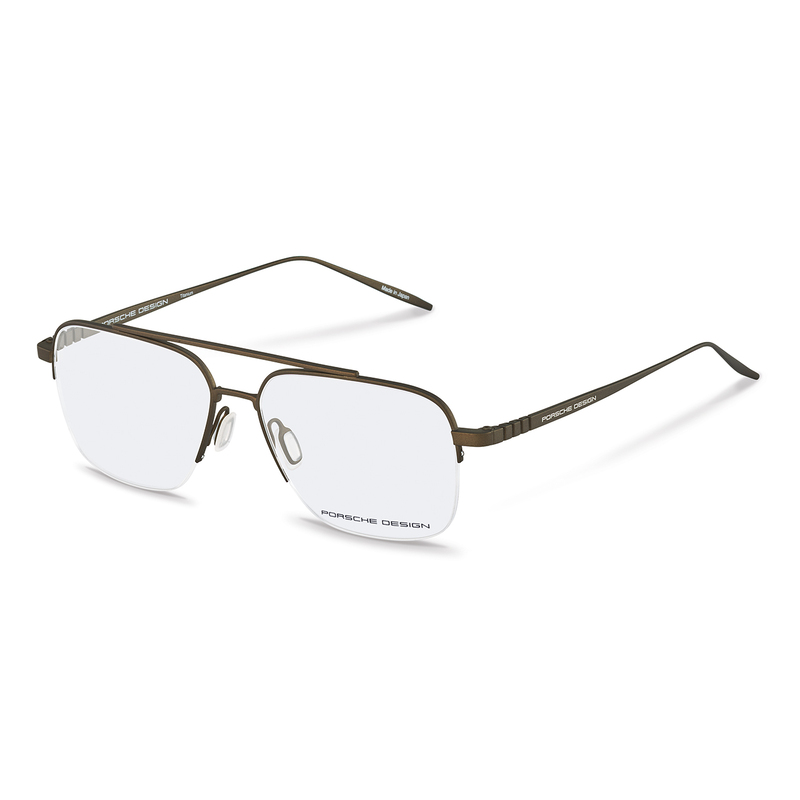 

Porsche Design Half-Rim Aviator Brown Eyeglasses Frames for Unisex, Transparent Lens, P8359 D, 56/15/150