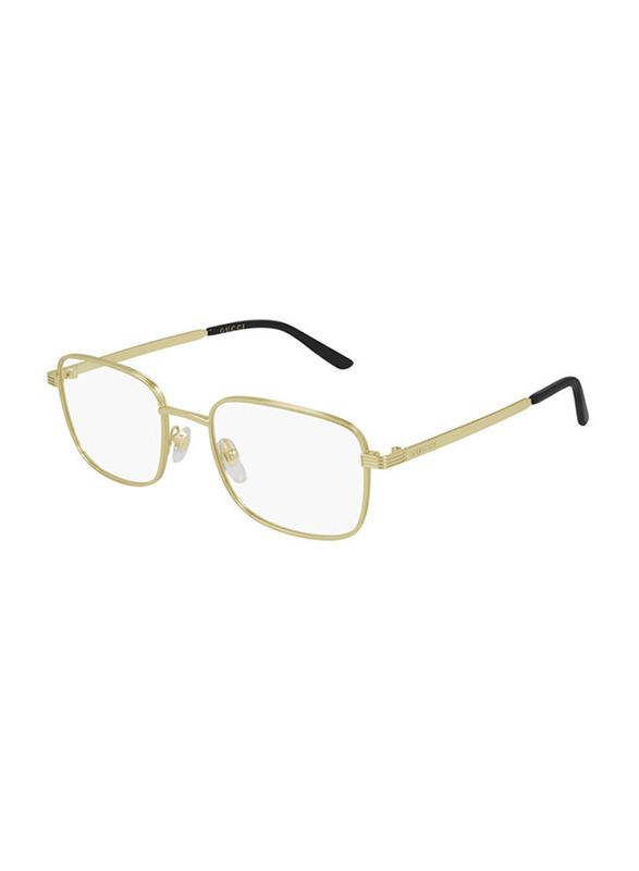 Gucci Full-Rim Rectangular Gold Eyeglasses for Men, Clear Lens, GG0943O 002 53, 53/20/145