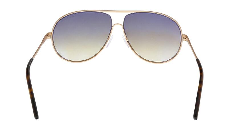 Tom Ford Full-Rim Pilot Shiny Rose Gold Sunglasses for Men, Brown Gradient Lens, FT0450 CLIFF 28F, 61/11/140