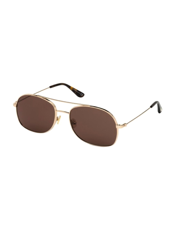 

Tom Ford Full Rim Aviator Gold Sunglasses for Women, Brown Mirrored Lens, FT0758 28E, 58/18/140